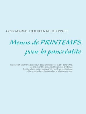 cover image of Menus de printemps pour la pancréatite